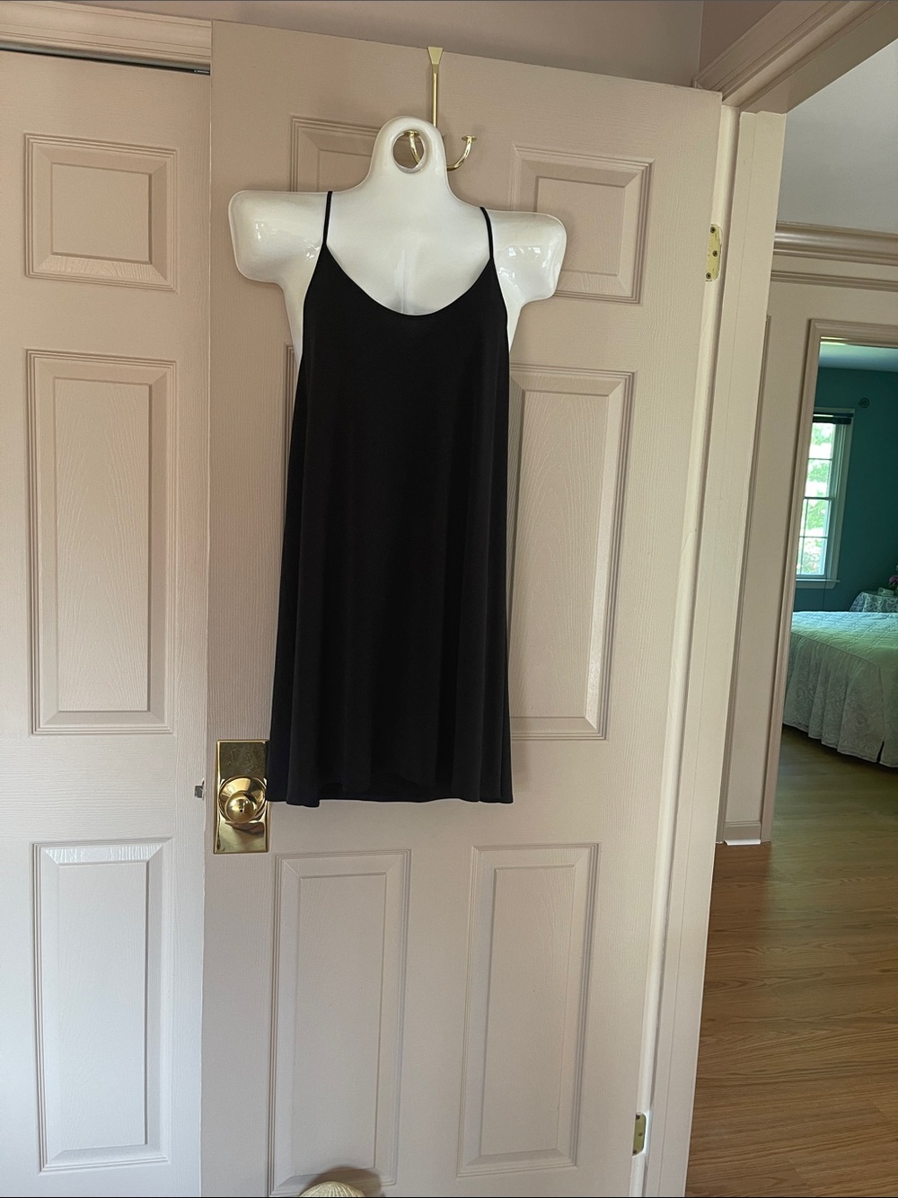 VENUS Black Spaghetti Strap Slip Dress